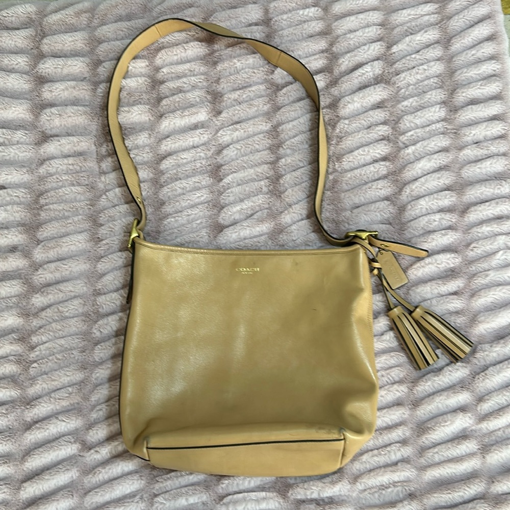 Tan coach purse
